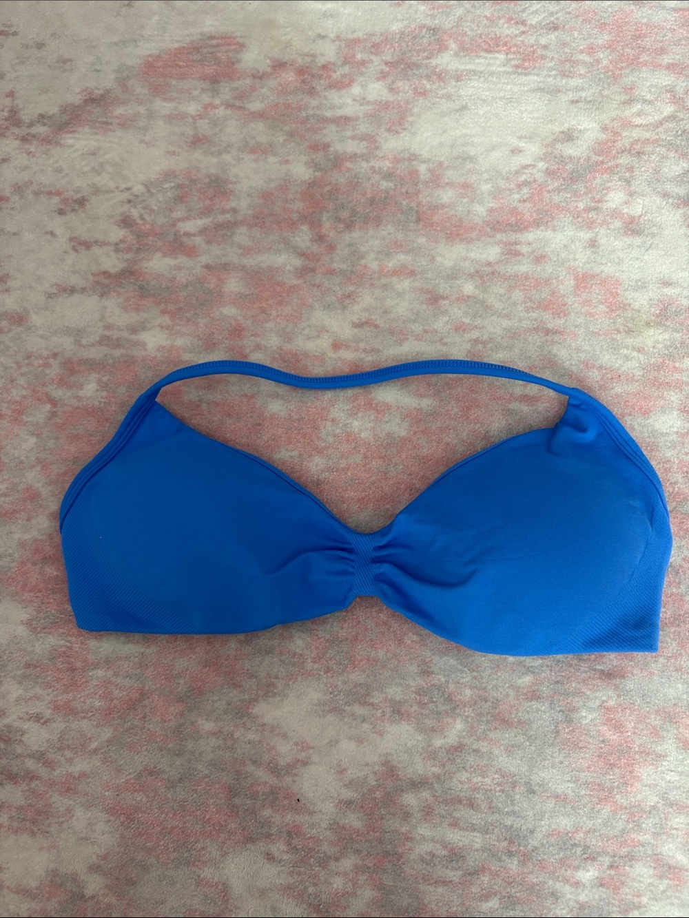 Women’s Blue Halter Open Back Sports Bra